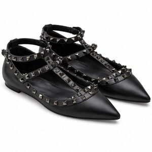 Valentino Black Rockstud Flats